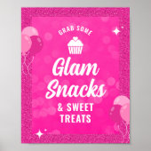 Pink Doll Birthday Party Poster, Glam Snacks ポスター (正面)