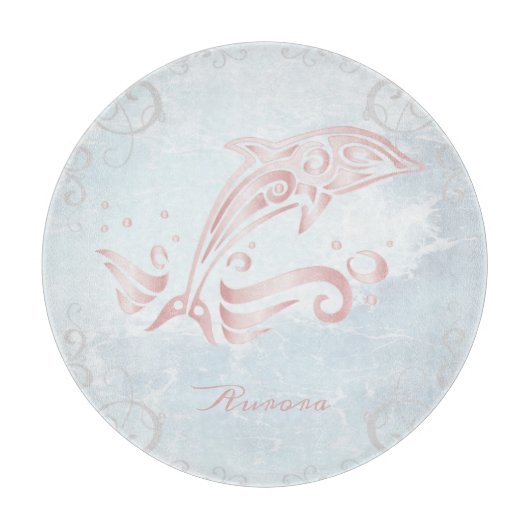 Pink Dolphin Personalized Cutting Board カッティングボード (正面)