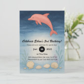 Pink Dolphin & Seafloor Shells Birthday  招待状 (スタンド正面)