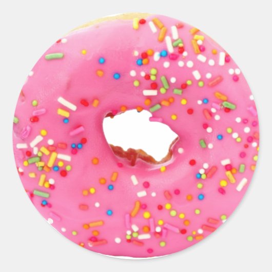 Pink donut ラウンドシール (正面)