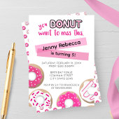 Pink Donut Birthday Invitation 招待状