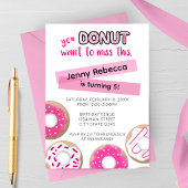 Pink Donut Birthday Invitation 招待状