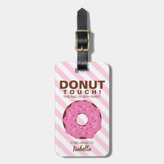 Pink Donut Luggage Tag ラゲッジタグ (正面縦)
