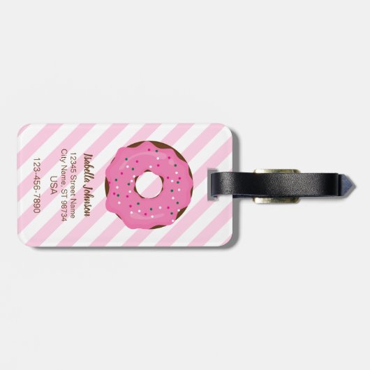 Pink Donut Luggage Tag ラゲッジタグ (裏面横)