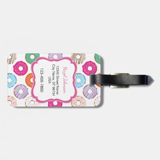 Pink Donut Luggage Tag ラゲッジタグ (裏面横)