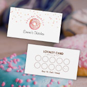 Pink Donut Sprinkle Cute Bakery Loyalty 名刺