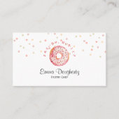 Pink Donut Sprinkle Watercolor Bakery Pastry Chef 名刺 (正面)