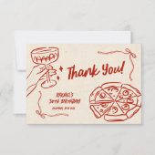 Pink Doodle Baby is Brewing Thank You Card サンキューカード (正面)
