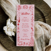 Pink Doodle Christmas Menu Quirky Fun Holiday Menu メニュー