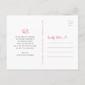 Pink Doodles Graduation Save the Date Photo White インビテーションポストカード (裏面)