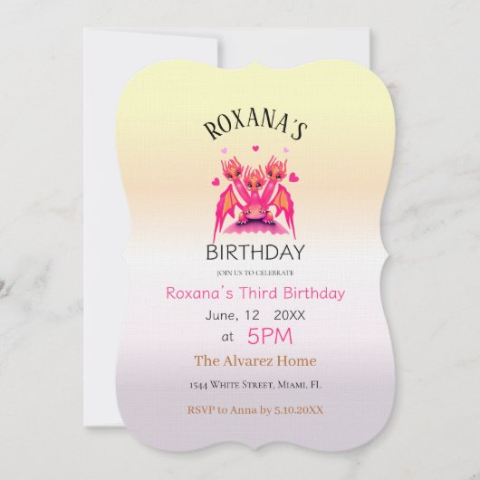 Pink dragon 招待状 (正面)