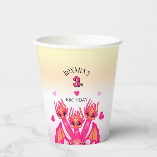 Pink dragon 紙コップ (正面)