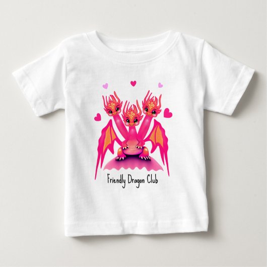 Pink dragons ベビーTシャツ (正面)