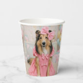 Pink dress sheltie 紙コップ (裏面)