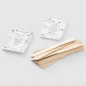 Pink & Dusty Blue Watercolor Floral Wedding ハンドファン (組立なし)