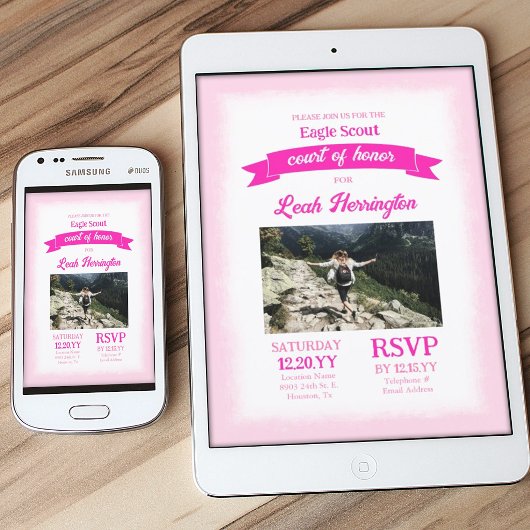 Pink Eagle Scout Court of Honor Ceremony Party