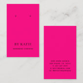 Pink Earring Display Cards Earring Packaging 名刺 (正面/裏面)