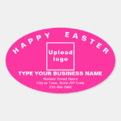 Pink Easter Business Oval Shape Sticker 楕円形シール (正面)