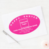 Pink Easter Business Oval Shape Sticker 楕円形シール (封筒)