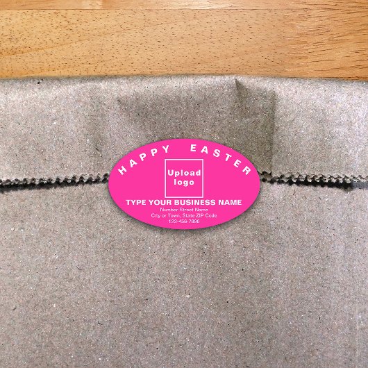 Pink Easter Business Oval Shape Sticker 楕円形シール