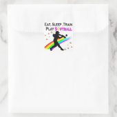 PINK EAT, SLEEP, TRAIN, PLAY ソフトボールデザイン スクエアシール (バッグ)