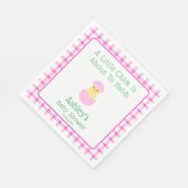 Pink Egg Little Chick To Hatch Girl Baby Shower  スタンダードランチョンナプキン (角)