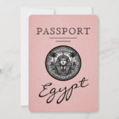 Pink Egypt Passport Wedding Invitation 招待状 (正面)