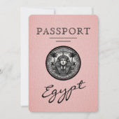 Pink Egypt Passport Wedding Save the Date セーブザデート (正面)