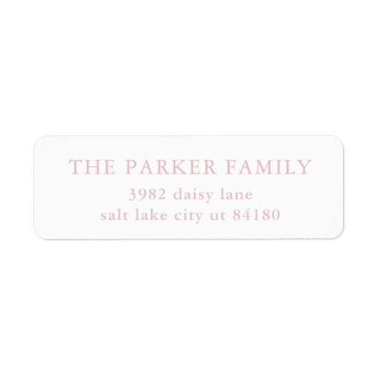 Pink Elegant Baby Birth Announcement Envelope ラベル (正面)