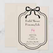 Pink elegant bridal shower invitation 招待状 (正面/裏面)