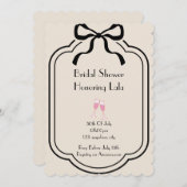 Pink elegant bridal shower invitation 招待状 (正面/裏面)