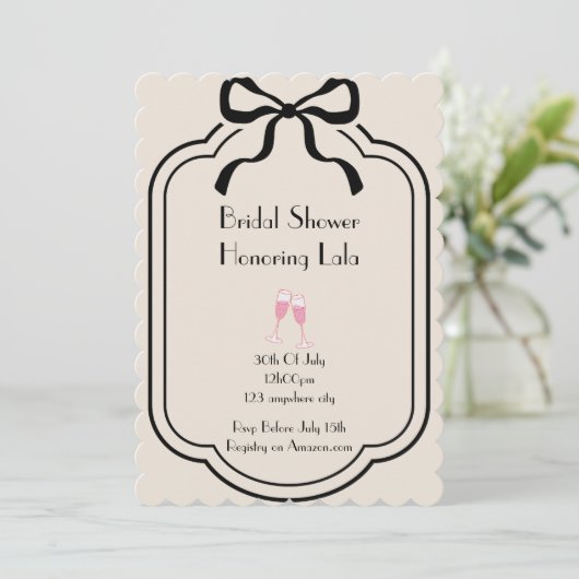 Pink elegant bridal shower invitation 招待状 (スタンド正面)