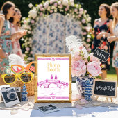 Pink Elegant Bridge Photo Booth Sign  招待状