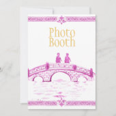 Pink Elegant Bridge Photo Booth Sign  招待状 (正面)