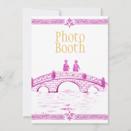 Pink Elegant Bridge Photo Booth Sign  招待状 (裏面)