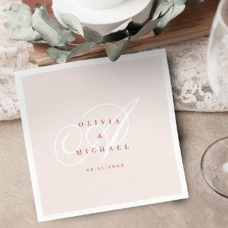 Pink elegant classic calligraphy vintage wedding スタンダードカクテルナプキン