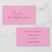 Pink Elegant Colorful Girly Professional Modern 名刺 (正面/裏面)