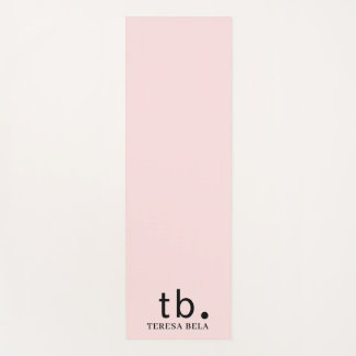 Pink Elegant Feminine Minimal Monogram Style ヨガマット