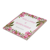 Pink Elegant Floral Ceramic Tile Design タイル (側面)