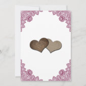 Pink Elegant Floral Lace Sunflower Bridal Shower 招待状 (裏面)