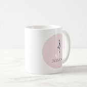 Pink Elegant Initial Girly Feminine Chic Monogram コーヒーマグカップ (正面右)