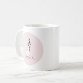 Pink Elegant Initial Girly Feminine Chic Monogram コーヒーマグカップ (正面左)