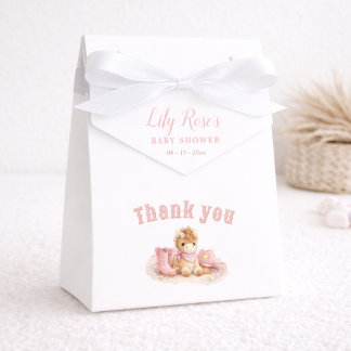 Pink Elegant Little Cowgirl Baby Girl Shower フェイバーボックス