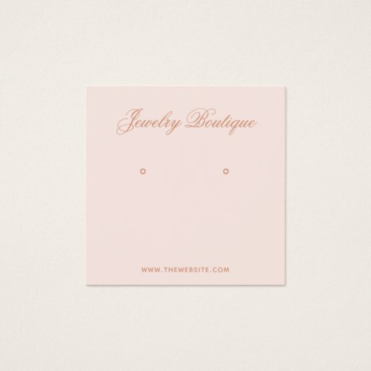 Pink Elegant Script QR Code Earring Display Card (正面)