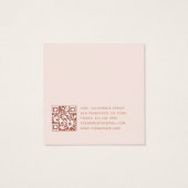 Pink Elegant Script QR Code Earring Display Card (裏面)