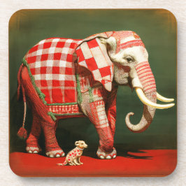 Pink Elephant And Polka Dot Chihuahua              コースター