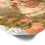 Pink Elephant Floral Baby Shower Gift Poster Decor ポスター (角)