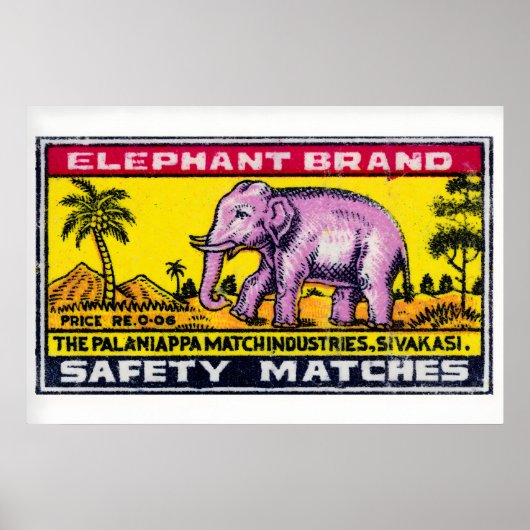 Pink Elephant - Matchbox Print - Aesthetic Wall ポスター (正面)