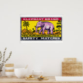 Pink Elephant - Matchbox Print - Aesthetic Wall ポスター (キッチン)