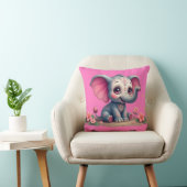 Pink Elephant Throw Pillow クッション (椅子)